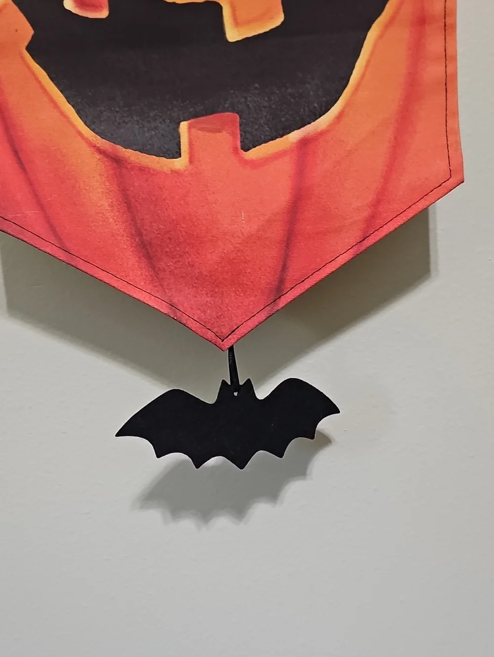Halloween Canvas Wall Banner Trick Or Treat with Bat Charm 35
